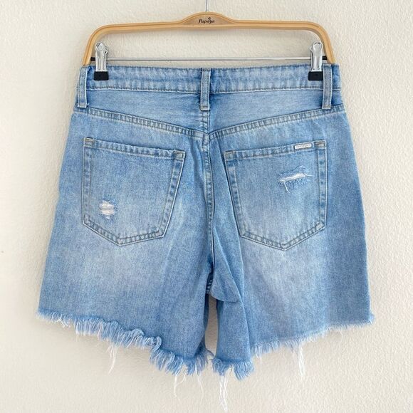 Insane Gene High Rise Front Heavy Light Wash Destroyed Shorts Size Medium - Picture 5 of 15